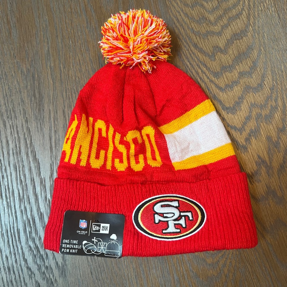 San Francisco 49ers NFL New Era Knit Beanie Hat Pom OSFA